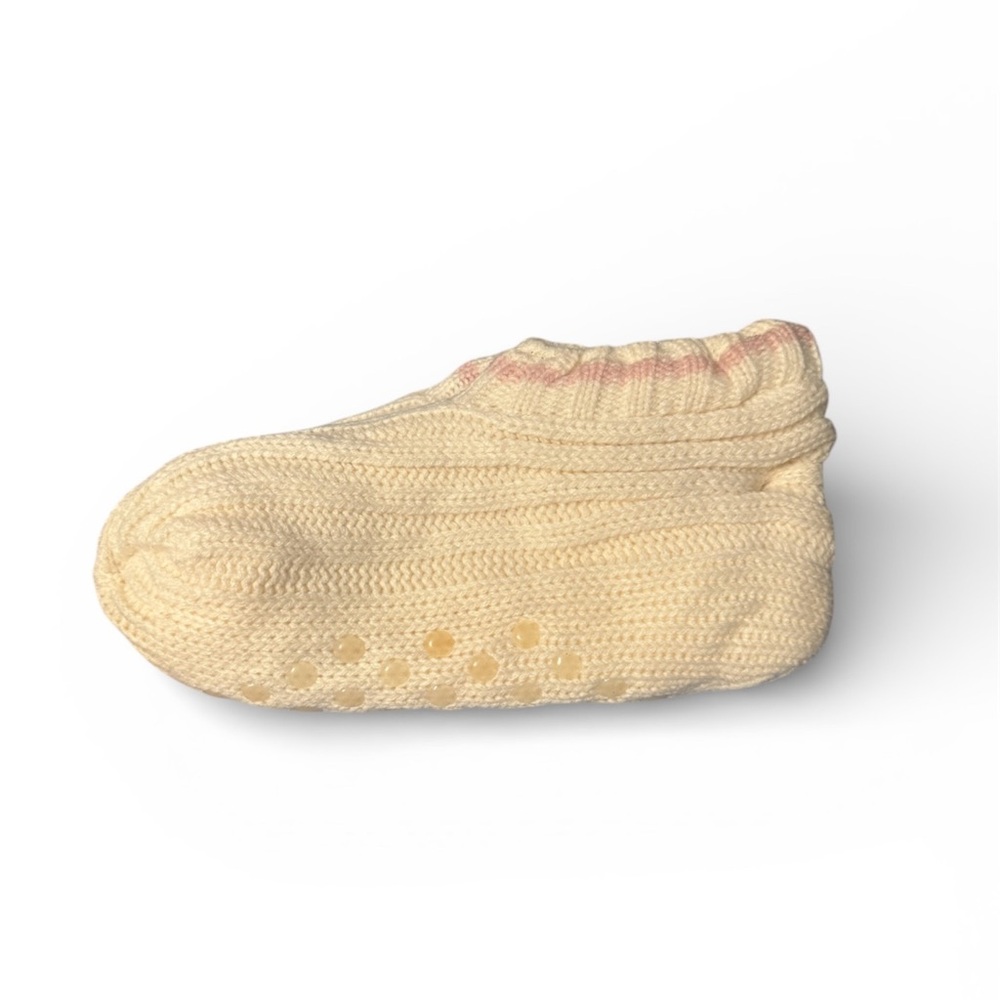 Born Sherpa Lined Cream Knit Slipper Socks